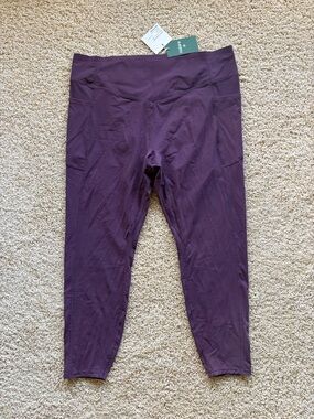 Halara UltraSculpt High Rise Leggings Purple Pocket Scrunch Back 7/8 Sz 2X NWT